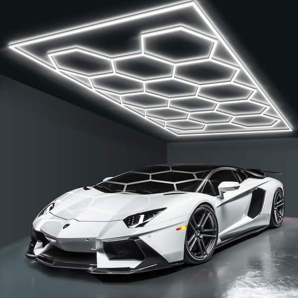 15 ft. 72000LM Integrated LED Hexagon Garage Shop Light for Workshop/Warehouse/Car Detailing Shop/Exhibition Hall/Gym