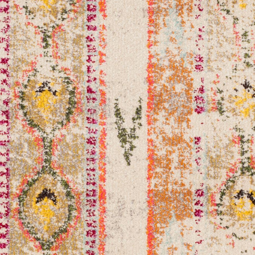 Monaco Light Grey and Multicolor Square Bohemian Area Rug