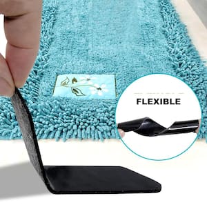 16 pieces Rug Grippers Rug Pad No Curl Corners or Side Bunch Rugs Gripper Hold Carpet in Place Black