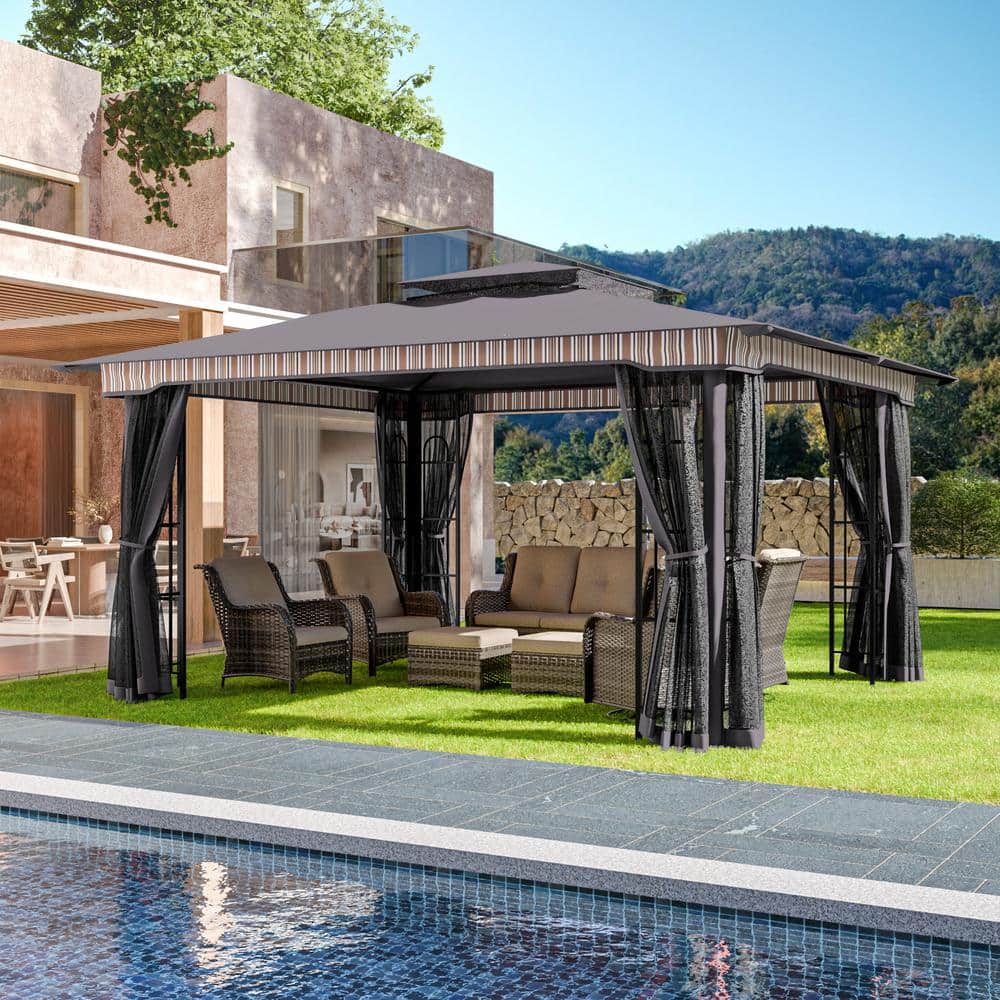 Reviews for Gardenbee 13 ft. x 11 ft. Gary Steel Outdoor Patio Gazebo