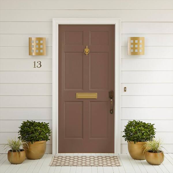 tobacco brown paint color BEHR PREMIUM 1 qt. #N230-7 Rustic Tobacco Satin Enamel Interior/Exterior  Cabinet, Door & Trim Paint 752304