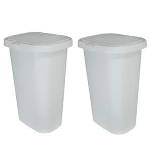 13 Gal. Rectangular Spring-Top Lid Wastebasket Trash Can (2-Pack)