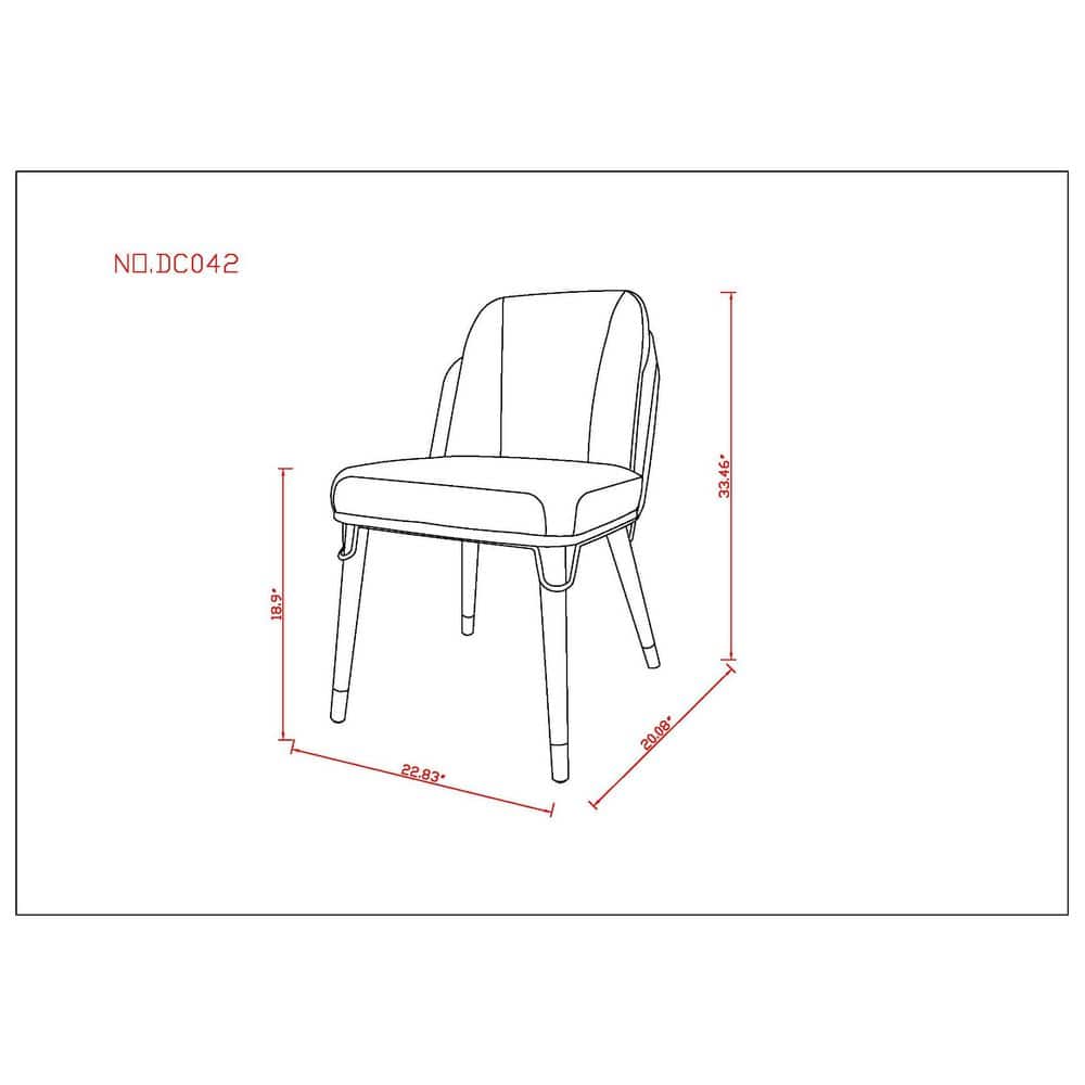 Estelle Pebble and Black Faux Leather Dining Chair Set