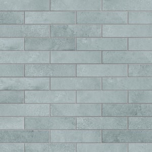 Aspdin Brick Grey 2-3/8 in. x 9-3/4 in. Porcelain Floor and Wall Take Home Tile Sample