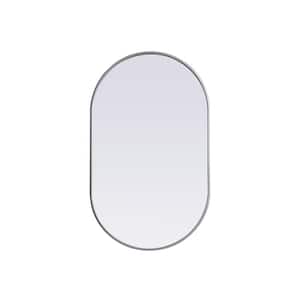 Simply Living 40 in. W x 24 in. H Oval Metal Framed Silver Mirror