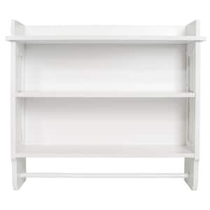 Contemporary Country 23.5 in. W Wall Shelf with Towel Bar in White