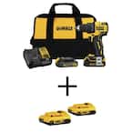 ATOMIC 20-Volt MAX Cordless Brushless Compact 1/2 in. Drill/Driver with 20-Volt Lithium-Ion Compact (2) 2.0Ah Battery