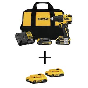 ATOMIC 20V MAX Cordless Brushless Compact 1/2 in. Drill/Driver and (2) 20V Lithium-Ion Compact 2.0Ah Battery
