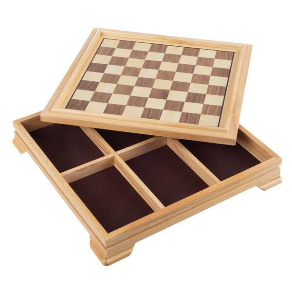 Board Game Set - Deluxe 15 in 1 Wood Tabletop Games with Storage