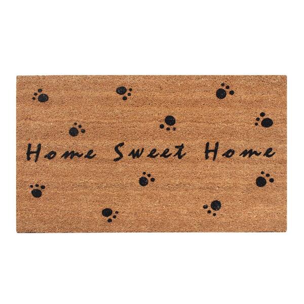 Unbranded First Impression Home Sweet Home Black 24 in. x 36 in. Flocked Coir Door Mat
