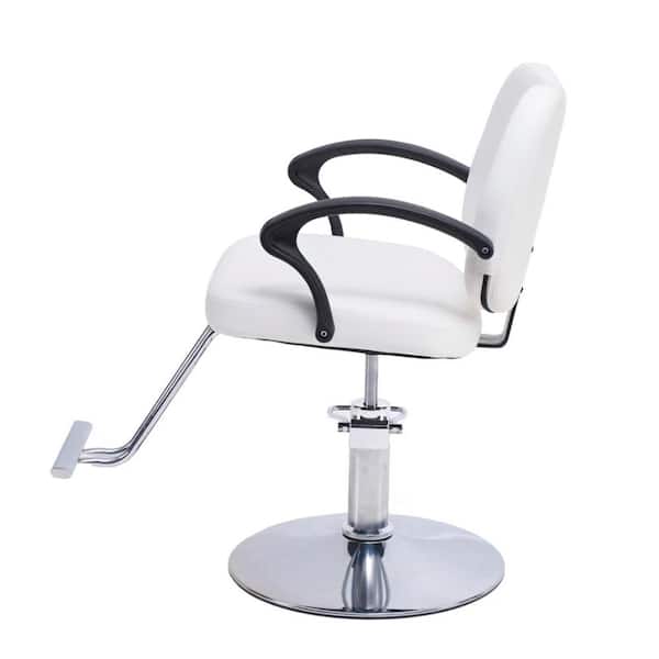 White PU Leather Hair Beauty Salon Equipment Silver Hydraulic