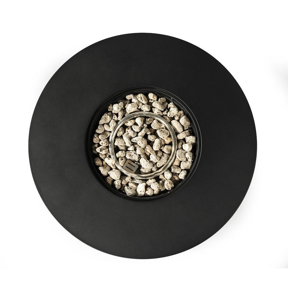 32'' Black Round Steel Propane Gas Fire Pit Table