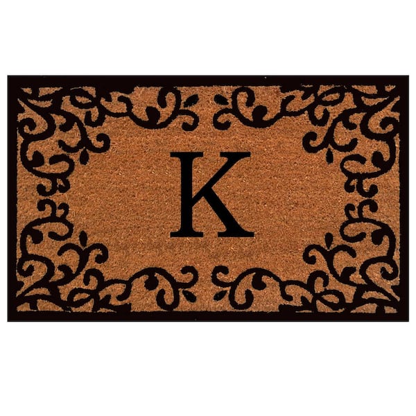Calloway Mills Chateaux Monogram Door Mat 24 in. x 36 in. (Letter K)