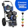 Westinghouse 3400 PSI 2.6 GPM Gas Powered Axial Cam Pump Cold Water Pressure Washer with Soap Tank and 5 Quick Connect Tips WPX3400