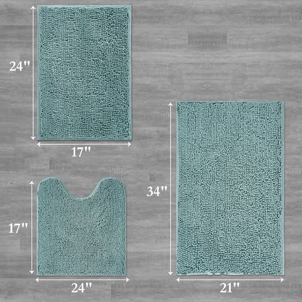 Resort Collection 2000 Aqua Blue Solid Color Polyester Rectangle 3