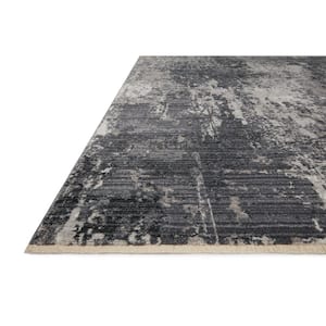 Samra Charcoal/Silver 7 ft. 10 in. x 10 ft. Modern Abstract Marble Area Rug