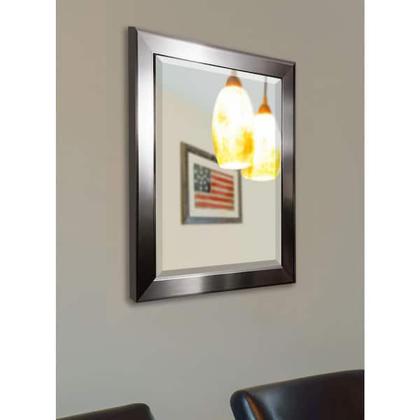 Large Rectangle Silver Beveled Glass Contemporary Mirror (44 in. H x 38 in. W)