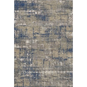 Mayfield Premium Machine Washable Abstract AMF1969 Navy 8 ft. x 10 ft. Area Rug
