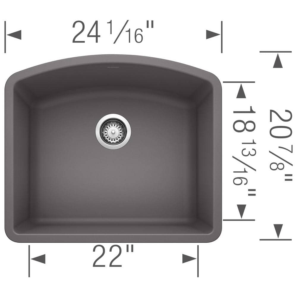 Cinder Granite Composite Single Bowl Undermount Kitchen Sink
