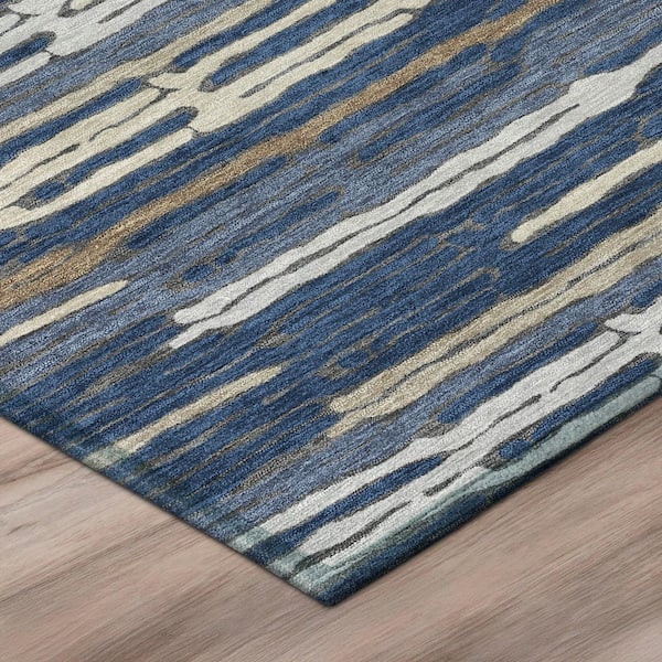 Chantille Machine Washable Indoor/Outdoor Abstract ACN3114 Navy 3 ft. x 5 ft. Area Rug
