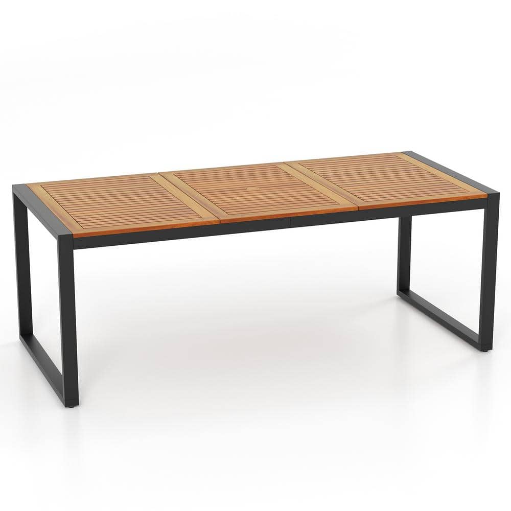79 in. Acacia Wood Patio Table with 1.9 in. Umbrella Hole for Garden and Poolside price history on PriceWatchPro