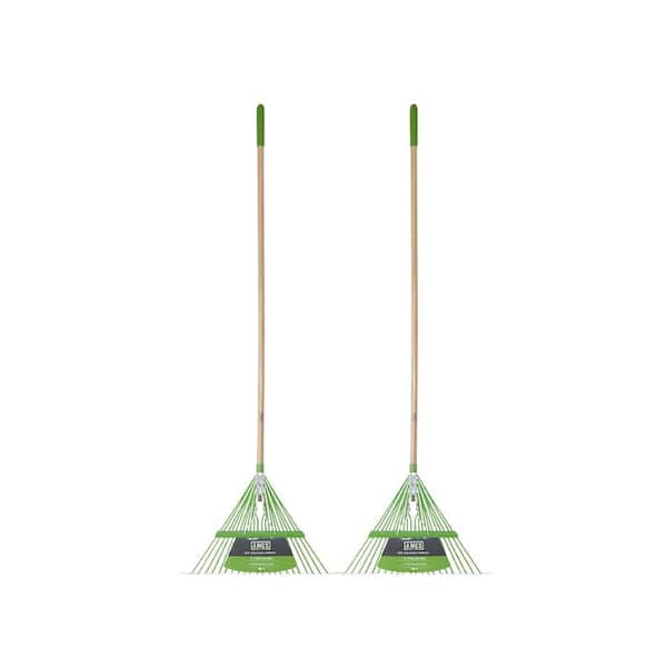 2-Piece Steel-Tine Leaf Rakes with Hardwood Handles Garden Tool Set