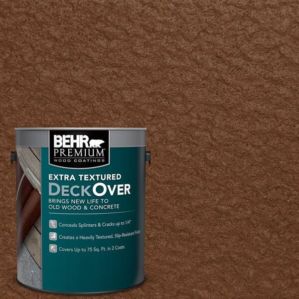 BEHR Premium Extra Textured DeckOver 1 gal. #SC-110 Chestnut Extra Textured Solid Color Exterior Wood and Concrete Coating