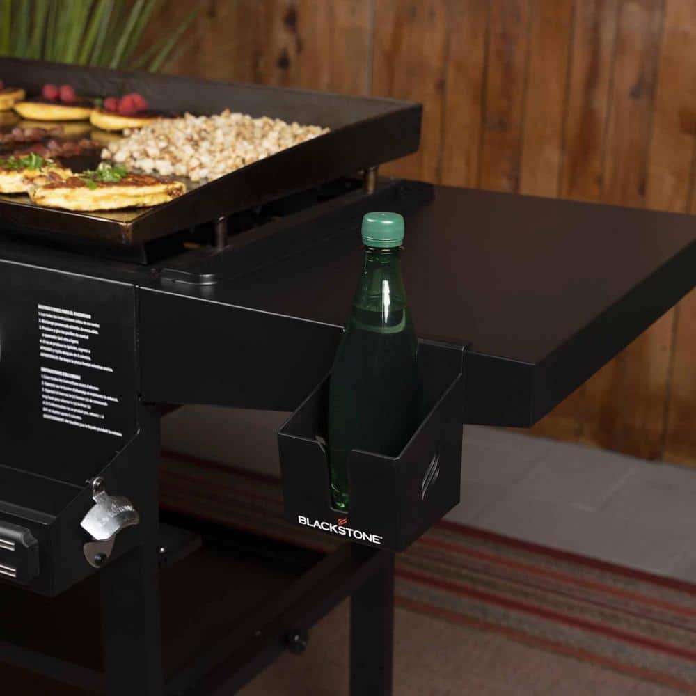 Black Magnetic Metal Griddle Tool and Beverage Holder