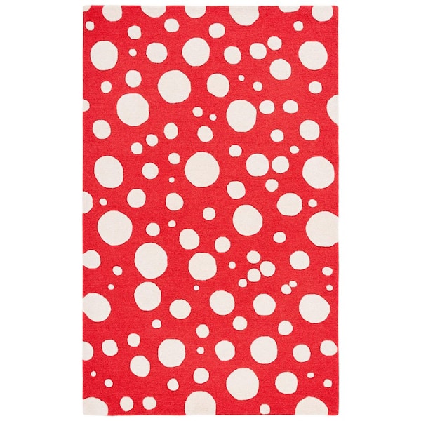Cambridge 4 ft. x 6 ft. Red/Ivory High-Low Dots Area Rug
