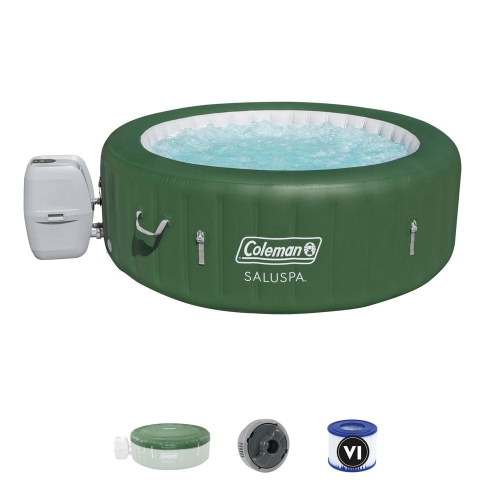 Coleman SaluSpa 6-Person Inflatable Hot Tub, Green -  90363E-BWWMT