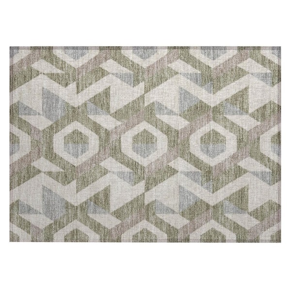 Chantille Machine Washable Indoor/Outdoor Abstract ACN2962 Linen 3 ft. x 4 ft. Area Rug