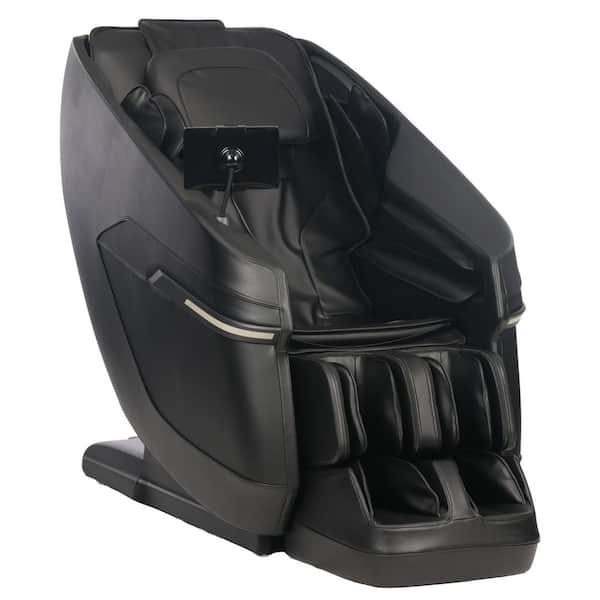 Black Faux Leather Zenyu M338 Massage Chair with Tablet Control and Zero Gravity