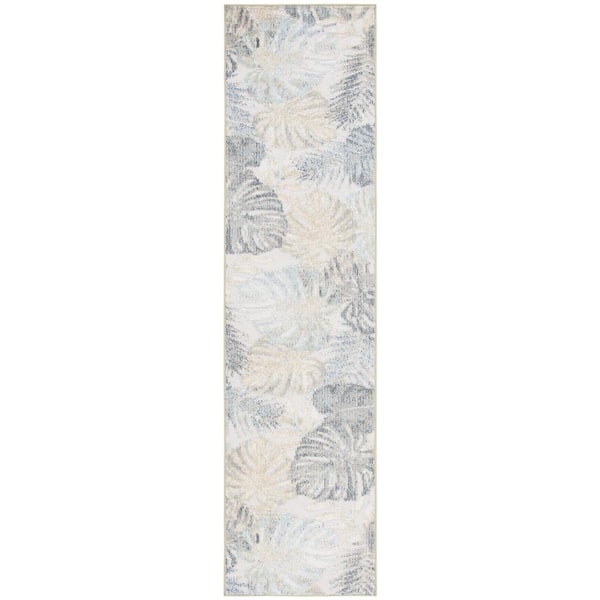 SAFAVIEH Sarasota Light Green/Ivory 2 ft. x 9 ft. Floral Runner Rug