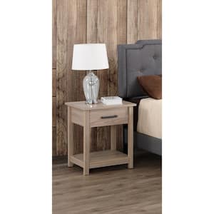 Salem 1-Drawer Sandle Wood Nightstand (24 in. H x 20 in. W x 19 in. D)
