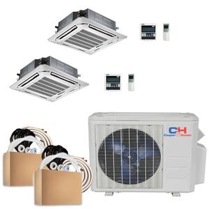 Sophia 18000 BTU 1.5 Ton 21.3 SEER Dual Cassette Multi-Zone Ductless Mini Split Air Conditioner with Heat Pump 230V