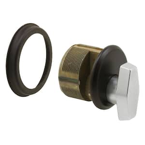 Commercial Door 1-5/32 in. x 1 in. Pressure Cast Zamak Bronze Plated Mortise Thumb turn Cylinder
