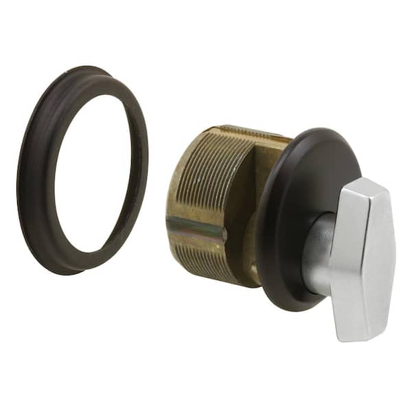 Prime-Line Commercial Door 1-5/32 in. x 1 in. Pressure Cast Zamak Bronze Plated Mortise Thumb turn Cylinder