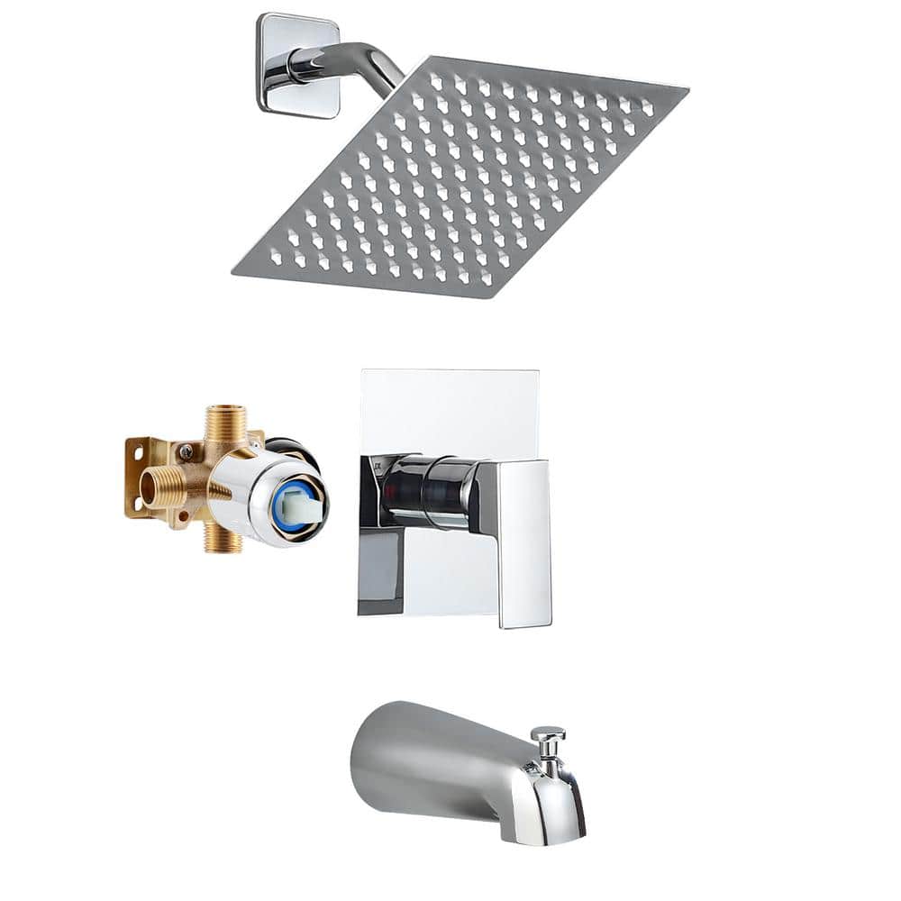 Single Handle 2-Spray Tub and Shower Faucet 1.8 GPM in. Polish Chrome (Valv