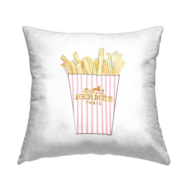 Stupell Industries Glam Brand Fries Tan Square Outdoor Throw Pillow