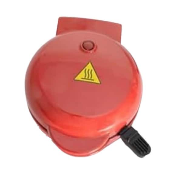 Anqtovp 350-Watt Electric Cake Maker Red Mini Bundt Cake Maker Non-Stick Surface Double-Sided Heating Electric Baking Pan