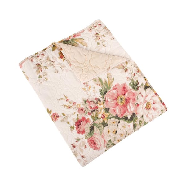 Greenland Home Fashions Grace Buttercup Classic 50 in. x 60 in. Cotton Rich Throw Blanket