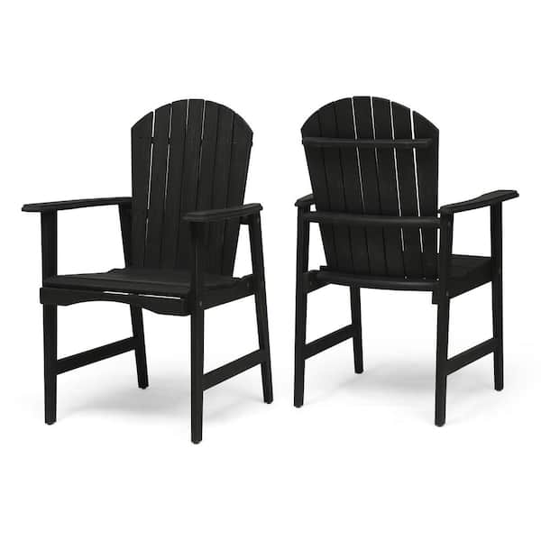 Tidoin Gray Wood Outdoor Dining Chair in Gray (Set of 2)
