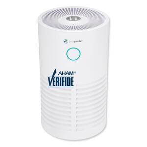 360° 4-in-1 Air Purifier with HEPA Filter, UV Sanitizer for Medium Rooms up to 150 Sq. Ft., White