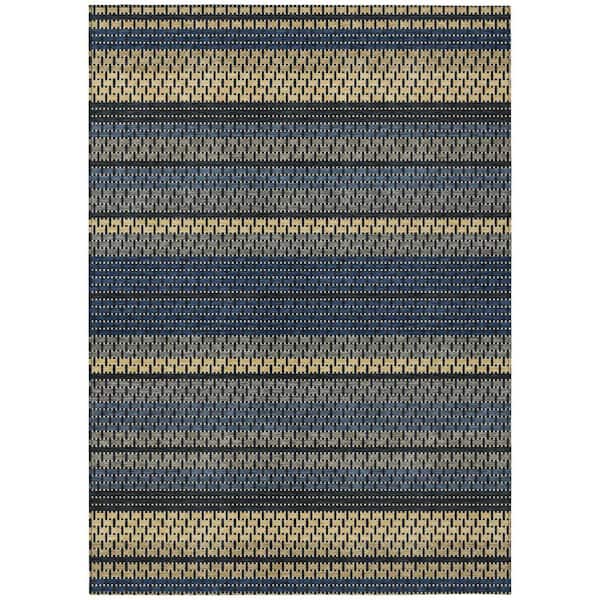 Chantille Machine Washable Indoor/Outdoor Abstract ACN2427 Navy 3 ft. x 4 ft. Area Rug