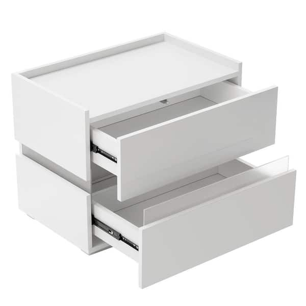 Satico 22.00 in. W x 12.00 in. D x 34.00 in. H MDF White 3-Drawer