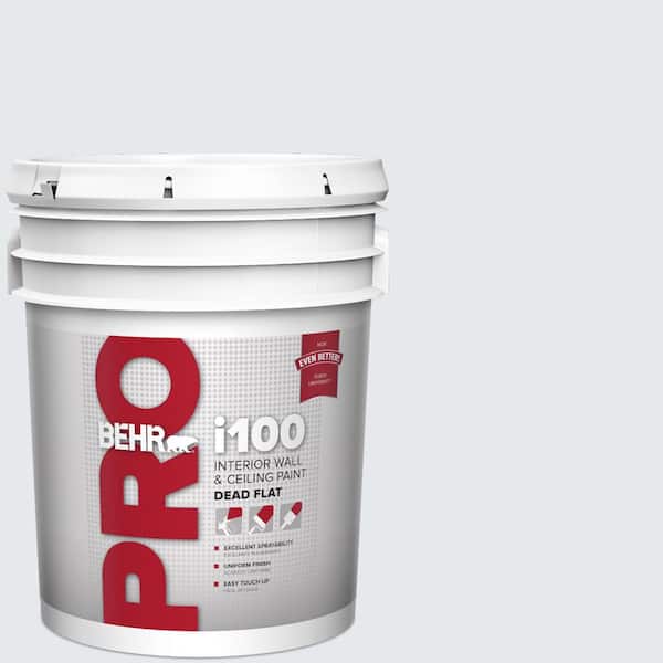 5 gal. #PPL-54 Snow Cloud Dead Flat Interior Paint
