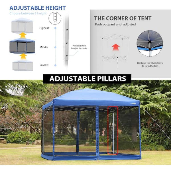 Canopy 8'x8' EZ Pop Up Tent Outdoor Gazebo Heavy Duty Pavilion  Holiday Travel