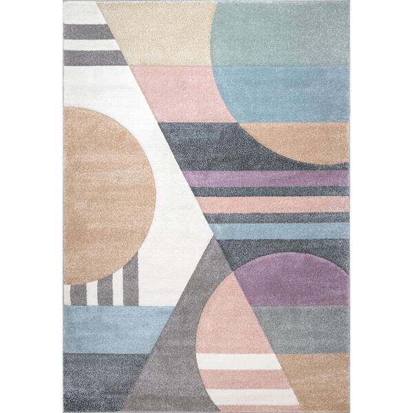 nuLOOM Adison Modern Abstract Beige 5 ft. x 7 ft. 5 in. Indoor Area Rug