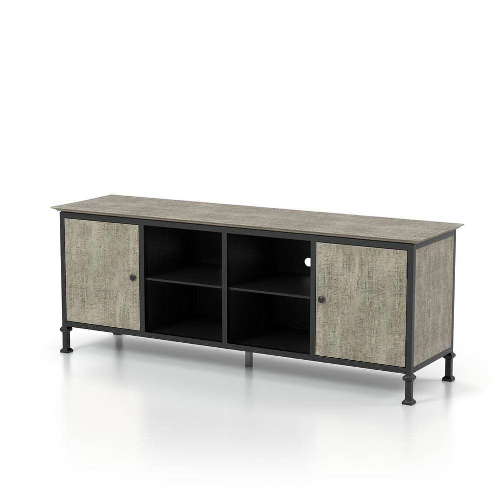 Furniture of America Grumm 72 in. Gray Wood TV Stand with Storage