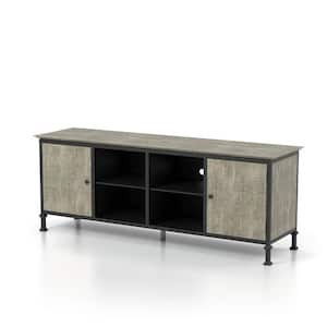 Grumm 72 in. Gray Wood TV Stand with Storage